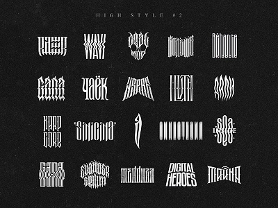 High style lettering collection #2 condensed lettering logo logopack typography