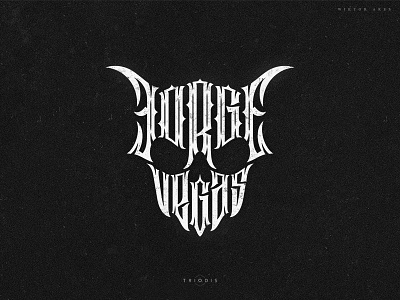 Jorge Vegas condensed lettering skull tattoo typography