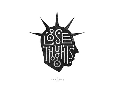 Loose Thoughts (свободные мысли) brand clothing high style lettering logo logotype print t shirt tshirt typography