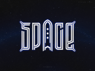 Space game high style lettering logo logotype music rocket space typography wiktor ares