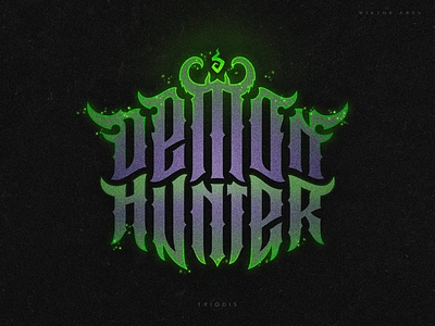 Demon hunter clothing game high style lettering logo logotype music tshirt typography warcraft wiktor ares worldofwarcraft wow