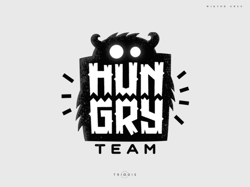 Hungry team clothing tshirt wiktor ares music game logo logotype lettering high-style typography