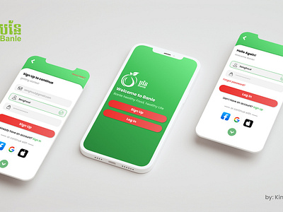 Log In Mobile App UI Design - Banle
