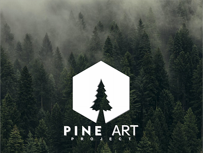 PINE ART Project branding company company logo graphic design hexagon logo logo design logo perusahaan logo sederhana pine forest simple logo unique