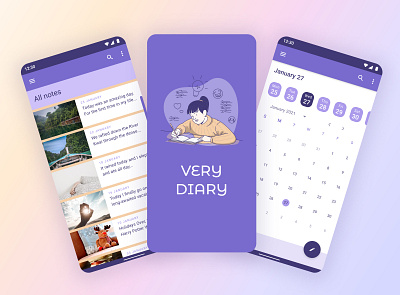 Very diary app design mobile ui ux