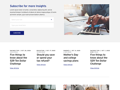 Insights Page layout