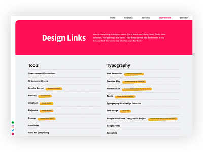 Personal site - Design Links