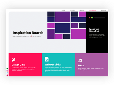 Personal site - Inspiration page
