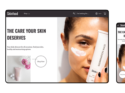 Skinfood- E-commerce Website 100daychallenge branding dailyui 001 dailyuichallenge design vector