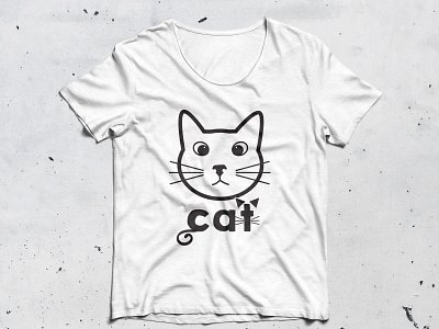 Cat T-shirt design flat illustration t shirt mockup typography