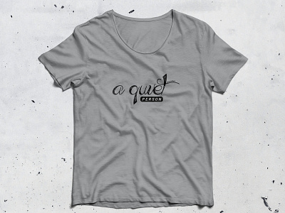 a quiet person flat illustration t shirt mockup typography