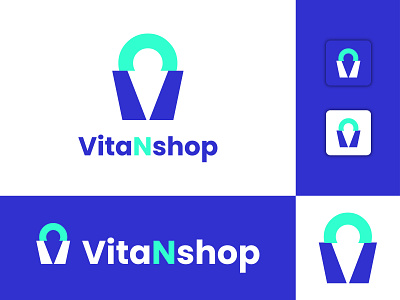 VitaNshop Logo Concept 3d animation brand branding design graphic design icon identity logo logo design logomark minimal n letter logo premium shop logo simple logo design unique logo concept v letter logo vector vitanshop logo