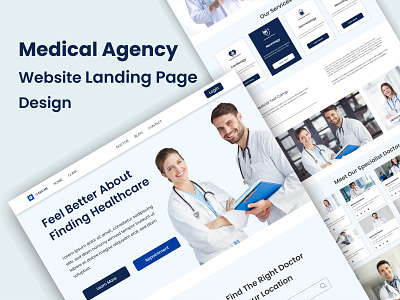 Medical Agency Website UI Design agency branding design graphic design icon identity illustration landing landing page logo medical minimal page premium ui ui uiux ux vector webpage website