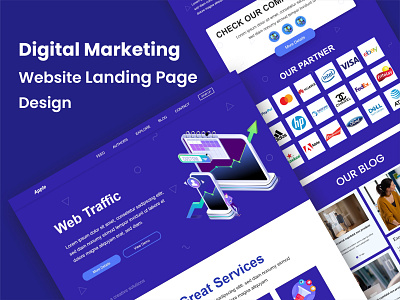 Digital Marketing Agency Landing Page Design branding design digital maekiting graphic design icon identity illustration landing page logo minimal new premium simple ui ux vector web page website