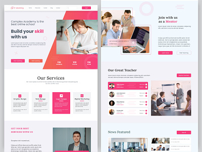 E-Learning Landing Page Design application branding design e learning education ui graphic design identity illustration landing page mobile app ui design modern ui motion graphics new design nft design premium simple uiux uiux design vector website design