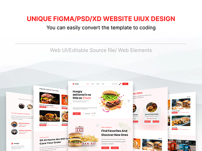 Food Delivery Website Template Design