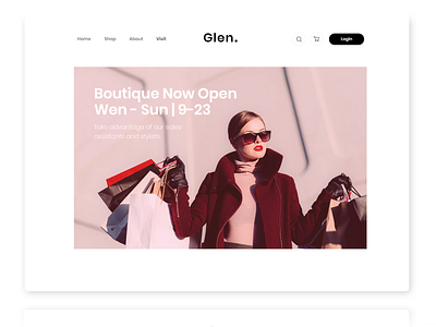 Glen Shop website design product design ui ux