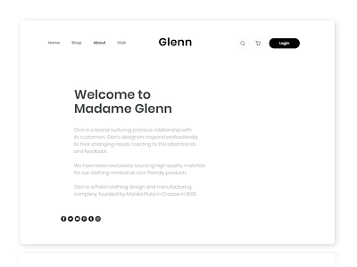 Glenn shop website design product design ui ux webdesign website website design