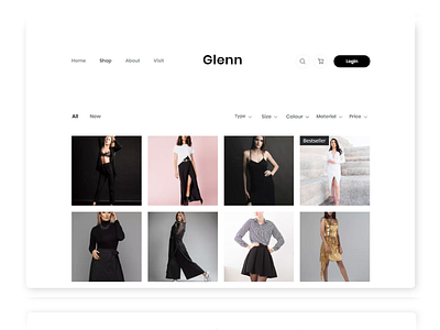 Glenn Shop website design product design ui ux web design webdesign website website design