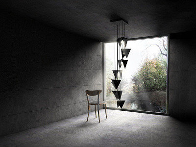 Spiral VII chandelier | black design furniture design lamp lighting modern design product design