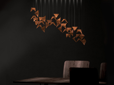 Viline chandelier black&rust