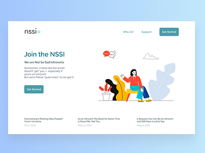 Landing Page for NSSI(A Website for Introverts)
