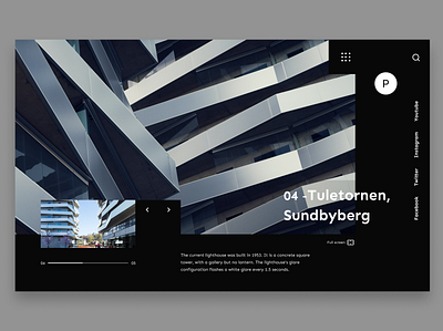 Architectural Layout for P architecture black buildings design landingpage minimal sundbyberg tuletornen ui website