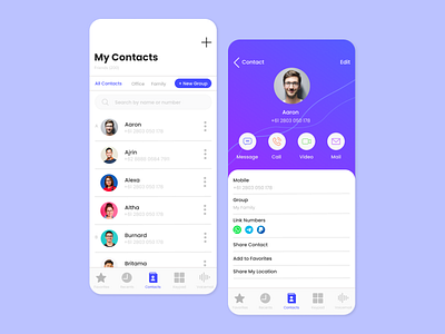 Contact Book Apps app app design app ui application branding contact dailyui design design app inspiration phonebook redesign ui ui app uidesign uiux