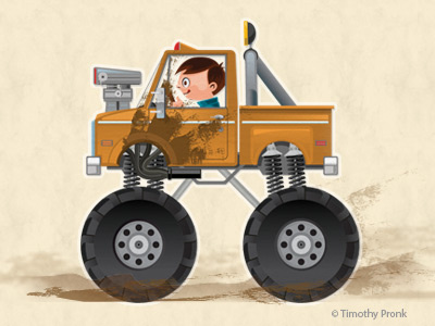 Big Boy 4X4 4x4 art automobile automotive boy cartoon cute illustration offroad truck vector vehicle