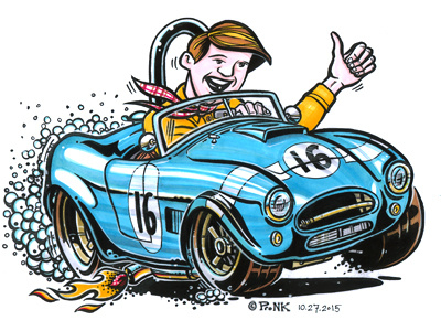 Cartoon Shelby Cobra art automobile cartoon cobra drawing hotrod illustration shelby