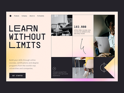 LEARN WITHOUT LIMITS beauty branding creative design graphic design illustration landing style ui web design
