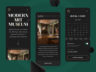 Modern Art Museum art branding calendar creative design graphic design landing mobile modern museum style ui uiux web design