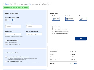 Booking redesign - reservation form booking design form reservation reservation form travel ui ux web web app