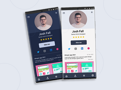 Daily UI challenge 006 - User Profile app app design design hiring job job hiring professional profile ui user user profile ux