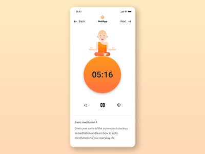 Daily UI 014 - Countdown timer app app design countdown countdown timer design illustration meditation meditation app timer ui ux