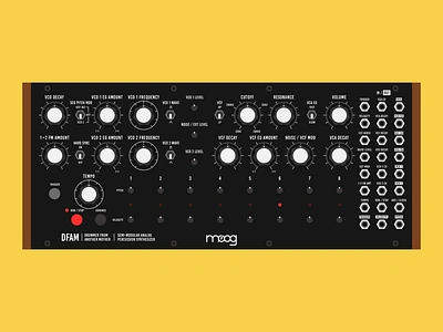 Moog DFAM analog analogue audio dfam drum machine drummer from another mother illustration modular moog percussion rhythm machine synth synthesizer