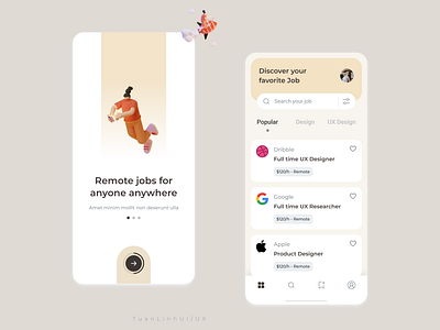 Find job App 3d branding graphic design ui