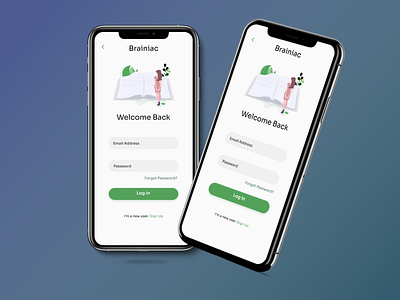 Brainiac Book App app design login sign up ui ui ux ui design uidesign usability user experience user interface ux