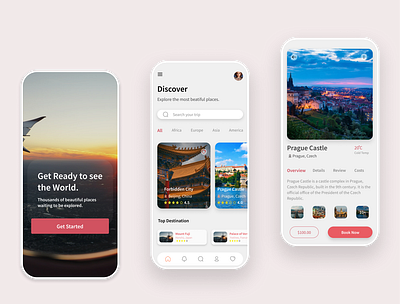 Travel App UI concept. (Light Mode) app design travel ui ui ux ui design uidesign ux