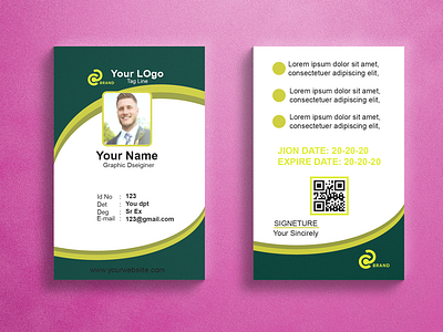 ID Card branding design flat graphic design illustration illustrator logo minimal typography ui