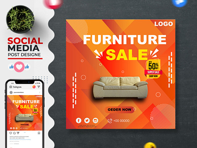 Furniture Social Media post branding design graphic design logo social media post social media posts typography ui vector