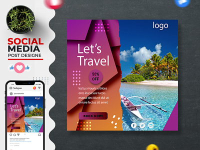 Travel Social Media post design graphic design travel social media post