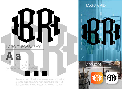 HBRH MONOGRAM LOGO branding design graphic design illustration illustrator logo typography ui ux vector