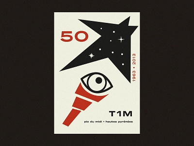 T1M poster 1960s illustration observatory pic du midi space star telescope