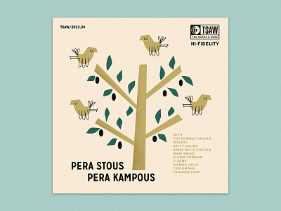 pera stous pera kampous album cover birds illustration mixtape olive tree