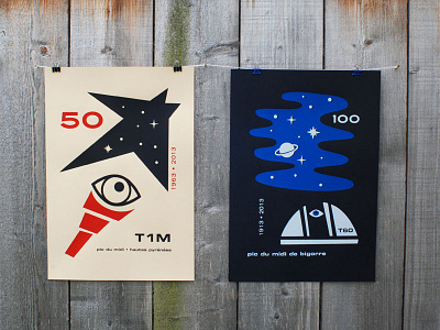 T1M & T60 anniversary posters observatory pic du midi planet poster pyrenees silkscreen space star telescope