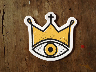 Stickers print test illustration king print sticker stickers true detective yellow