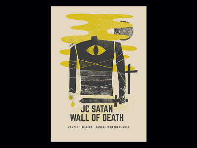 jc satan / wall of death gig gigposter illustration jcsatan pau poster wallofdeath