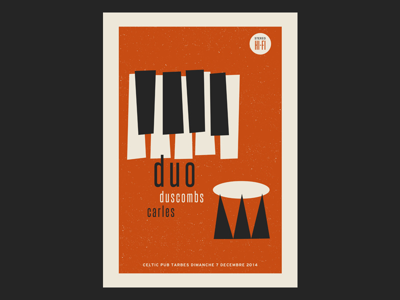 duo Duscombs / Carle gig poster print illustration gig poster screenprint poster gig jazz tarbes