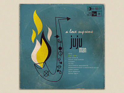 juju man album cover illustration jazz mixtape record vintage